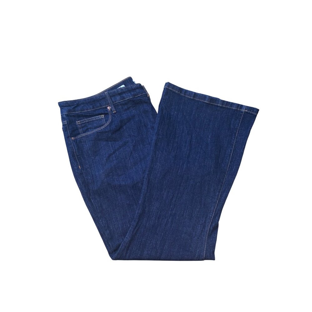 Ava & Viv Womens High Rise Dark Blue Denim Jeans Flare Stretch Plus Size 24 - Picture 14 of 14